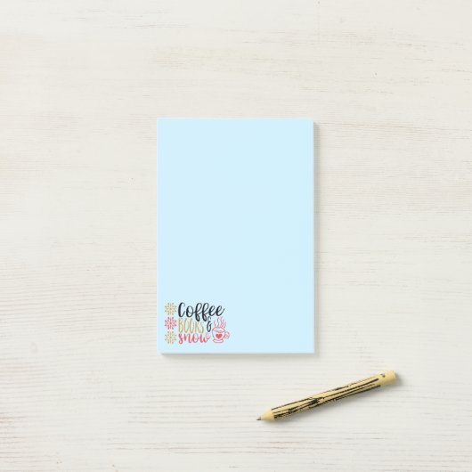 Koffieboeksneeuw Post-it® Notes (Op bureau)