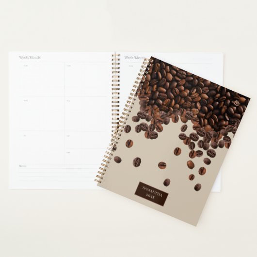 Koffiebonen Aangepaste naam maandelijks Planner (Display)