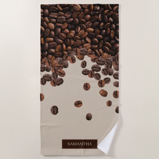 Koffiebonen Aangepaste naam Strandlaken (Voorkant)