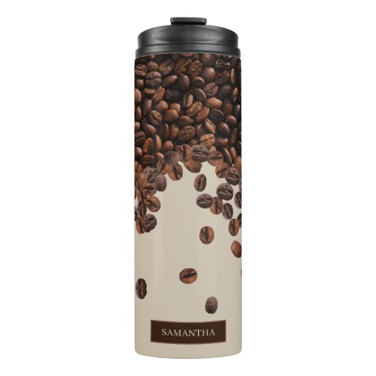 Koffiebonen Aangepaste naam Thermosbeker (Voorkant)