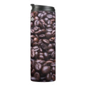Koffiebonen aangepaste naam tumbler thermosbeker (Geroteerd rechts)