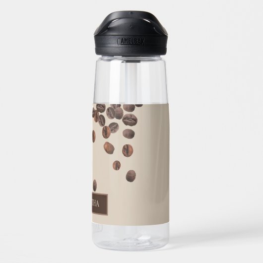 Koffiebonen Aangepaste naam Waterfles (Achterkant)
