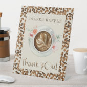 Koffiebonen Baby shower luier Raffle Dank je Reclamebord Met Voetstuk (Insitu)
