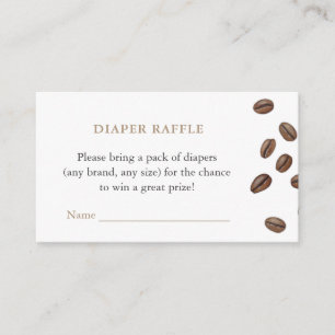 Koffiebonen Baby shower Luier Raffle Informatiekaartje