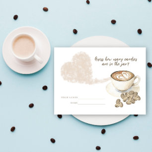 Koffiebonen Baby shower Raad eens hoeveel snoepjes Informatiekaartje