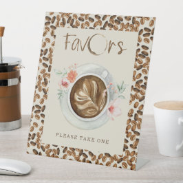 Koffiebonen Baby shower voor Floral Reclamebord Met Voetstuk