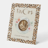 Koffiebonen Baby shower voor Floral Reclamebord Met Voetstuk (Voorkant)