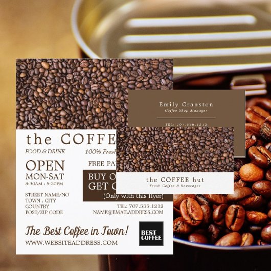 Koffiebonen, Barista, Café, Coffeehouse Advert Flyer