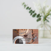 Koffiebonen Beker Logo | Barista Visitekaartje (Staand voorkant)