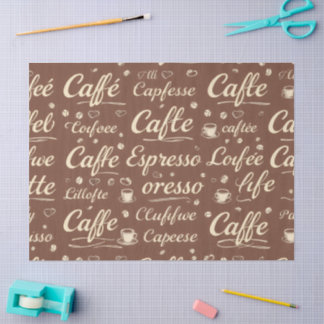  koffiebonen & bekerpatroon Tissue Paper – Tissuepapier