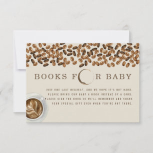 Koffiebonen Boeken voor Baby shower Boekaanvraag Kaart