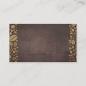 Koffiebonen | Bruine textuur Visitekaartje (Achterkant)