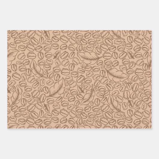 Koffiebonen cadeaupapier voor koffieliefhebbers (Voorkant)