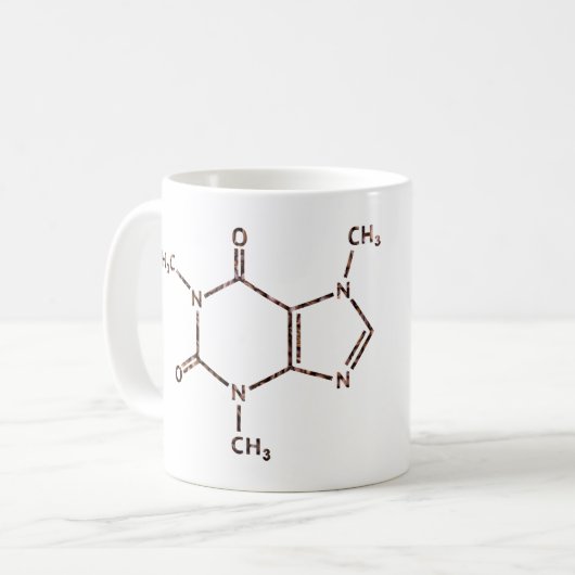 Koffiebonen, cafeïne koffiemok (Voorkant links)