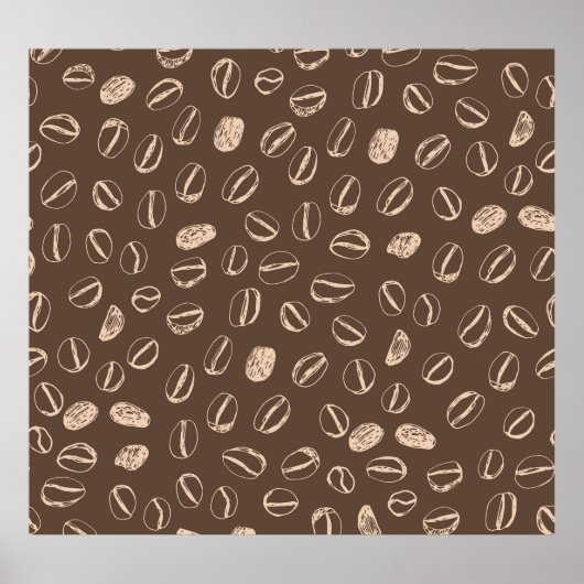 Koffiebonen: Cartoon Doodle  Poster (Voorkant)