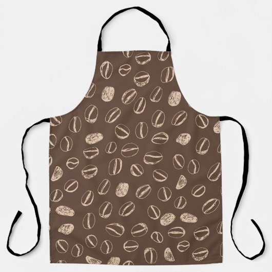 Koffiebonen: Cartoon Doodle  Schort (Voorkant)
