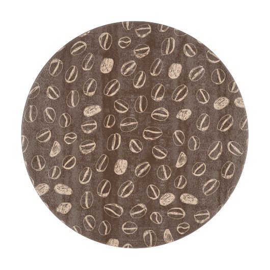 Koffiebonen: Cartoon Doodle  Snijplank (Voorkant)