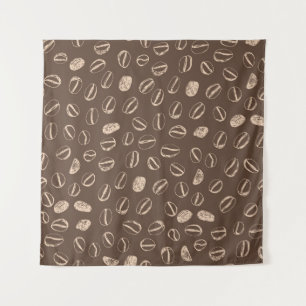 Koffiebonen: Cartoon Doodle  Wandkleed