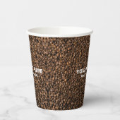 Koffiebonen Custom Business Logo Hier Stijlvol Papieren Bekers (Links)