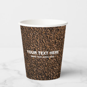 Koffiebonen Custom Business Logo Hier Stijlvol Papieren Bekers