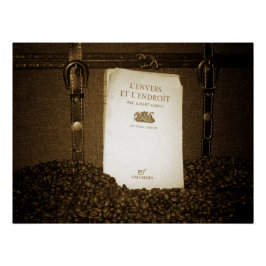 Koffiebonen en boek perfect poster