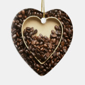 Koffiebonen en hart keramisch ornament (Rechts)