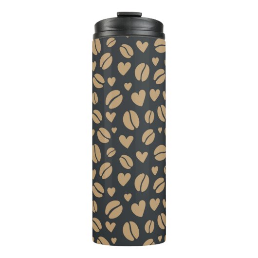 Koffiebonen en -harten thermosbeker (Voorkant)