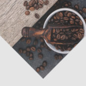 Koffiebonen en houtsproeipapier tissuepapier (Detail)