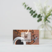 Koffiebonen en Koffiebeker Visitekaartje (Staand voorkant)