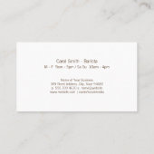 Koffiebonen en Koffiebeker Visitekaartje (Achterkant)