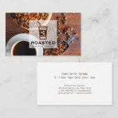 Koffiebonen en kopje koffie visitekaartje (Voorkant / Achterkant)