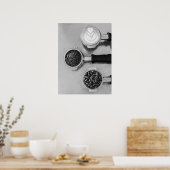 Koffiebonen en Latte Art Poster (Keuken)