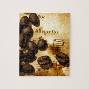 Koffiebonen en Muzieknoten Legpuzzel