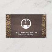 Koffiebonen en Stomen Mok Visitekaartje (Voorkant)