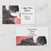 Koffiebonen en White Coffee Cup Visitekaartje (Voorkant / Achterkant)