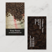 koffiebonen en zeildoek visitekaartje (Voorkant / Achterkant)