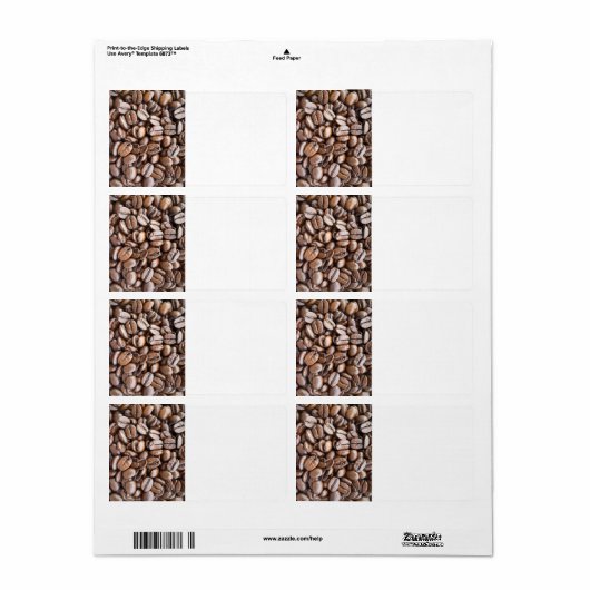 Koffiebonen Etiket (Full Sheet)