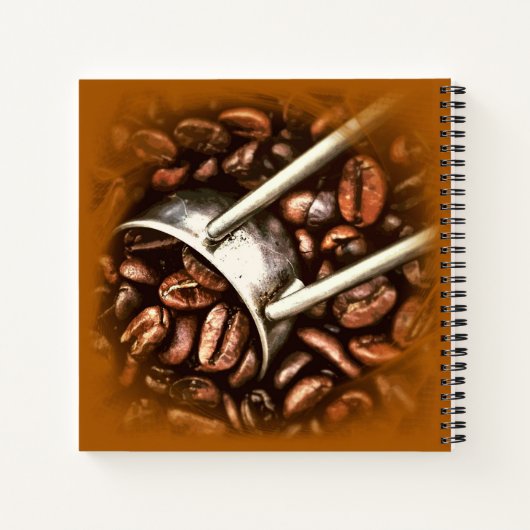 Koffiebonen foto Uitstekende klassieke vierkante s Notitieboek (Achterkant)