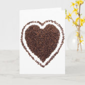 Koffiebonen hart kaart (Gele Bloem)