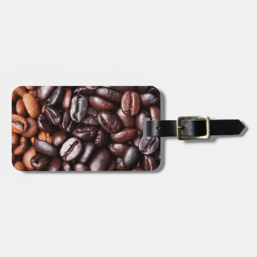 Koffiebonen - heel licht en donker gebrand bagagelabel (Voorkant horizontaal)