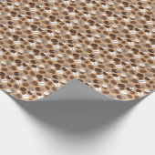 Koffiebonen in bruine tinten en wit cadeaupapier (Hoek)