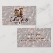 Koffiebonen in Burlap Bags Visitekaartje (Voorkant / Achterkant)