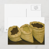 koffiebonen in de koffiezak briefkaart (Voorkant / Achterkant)