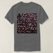 Koffiebonen in het gezichtsmaskercafé bistro moere t-shirt (Design voorkant)