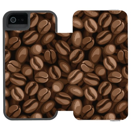 Koffiebonen Incipio iPhone Portemonnee Hoesje (Agenda Open)