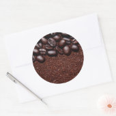 Koffiebonen - Java Bean Gepersonaliseerd Sjablonen Ronde Sticker (Envelop)
