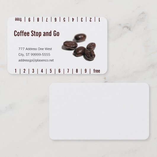 Koffiebonen Klantenkaartje (Voorkant / Achterkant)