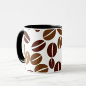 Koffiebonen - Klassieke witte Mok / Zwarte binnenk (Voorkant links)