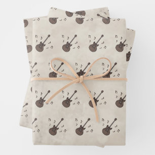 Koffiebonen-Koffie-Gitaar-Koffie Art-Music- Inpakpapier Vel