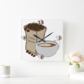 Koffiebonen Koffiebeker Square Wall klok (Huis)